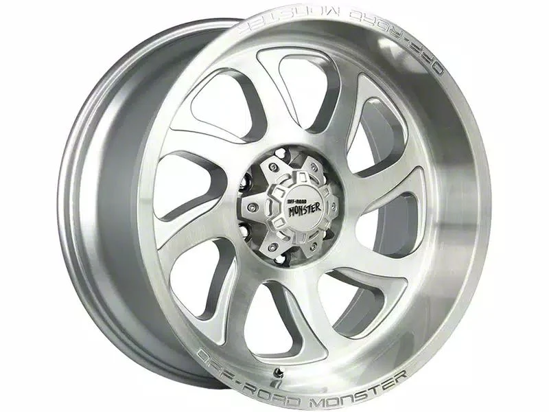 Off-Road Monster M22 Brushed Face Silver 6-Lug Wheel; 20x10; -19mm Offset (19-26 Sierra 1500)