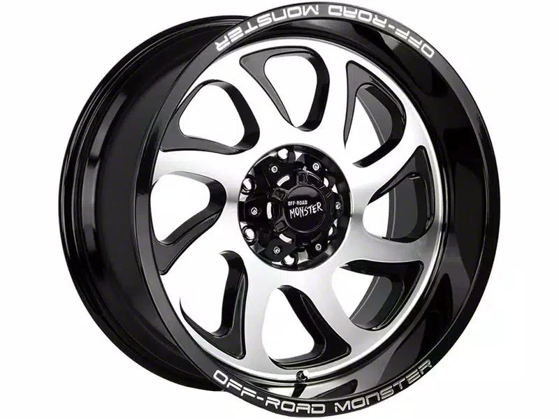 Off-Road Monster M22 Gloss Black Machined 6-Lug Wheel; 20x10; -19mm Offset (21-26 Yukon)