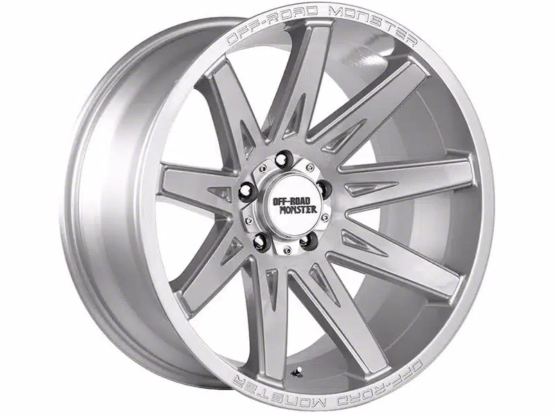Off-Road Monster M25 Brushed Face Silver 6-Lug Wheel; 20x10; -19mm Offset (21-26 Yukon)