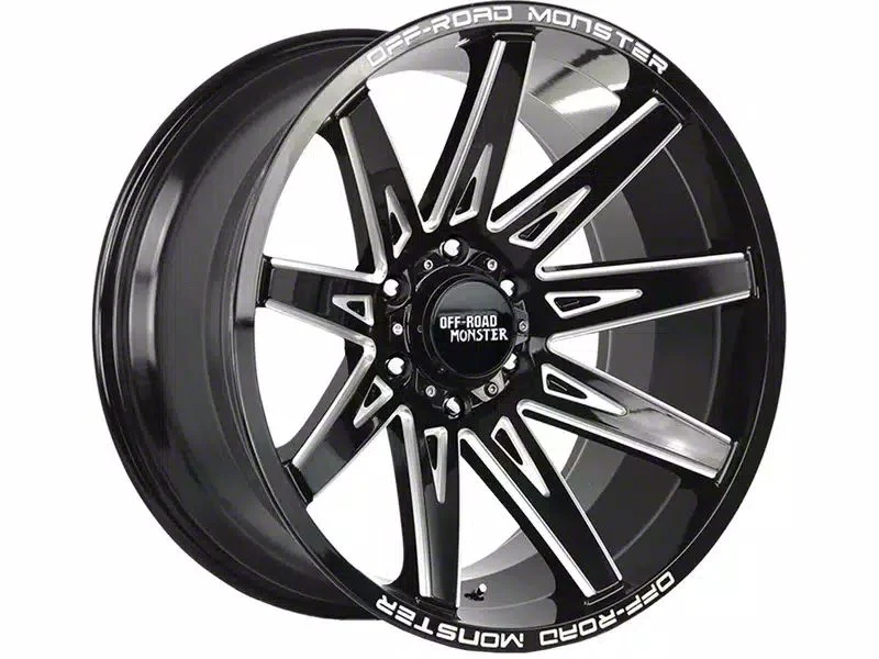 Off-Road Monster M25 Gloss Black Milled 6-Lug Wheel; 20x10; -19mm Offset (21-26 Yukon)
