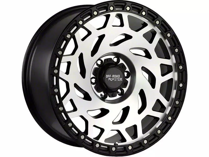 Off-Road Monster M50 Gloss Black Machined with Black Ring 6-Lug Wheel; 20x9.5; -12mm Offset (21-26 Yukon)