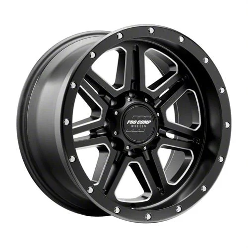Pro Comp Wheels 62 Series Apex Satin Black Milled 6-Lug Wheel; 20x10; -18mm Offset (07-13 Sierra 1500)