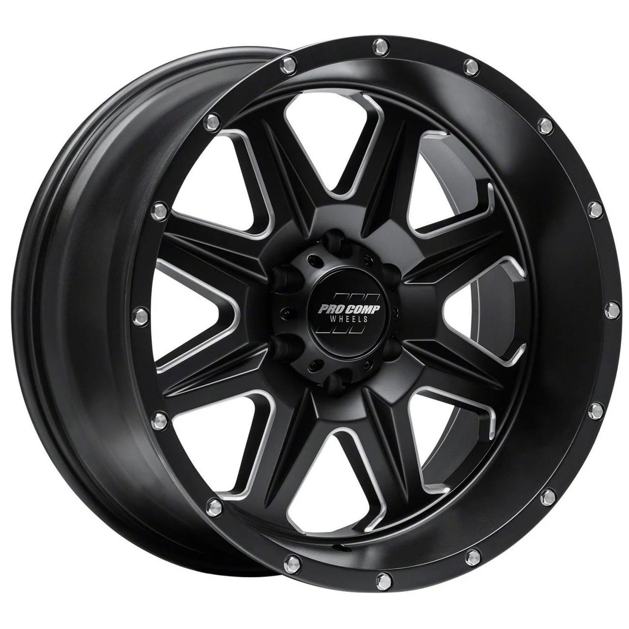 Pro Comp Wheels 63 Series Recon Satin Black Milled 6-Lug Wheel; 17x9; -6mm Offset (07-13 Sierra 1500)