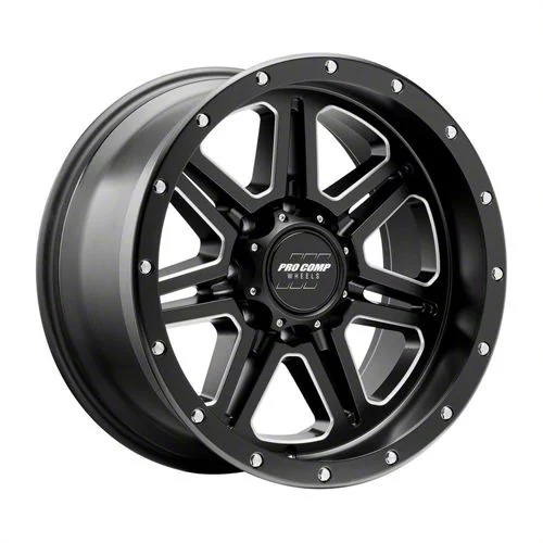 Pro Comp Wheels 62 Series Apex Satin Black Milled 6-Lug Wheel; 20x10; -18mm Offset (14-18 Silverado 1500)