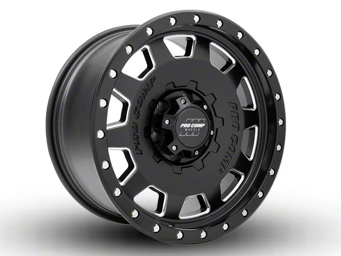 Pro Comp Wheels Hammer Satin Black Milled 6-Lug Wheel; 17x9; -6mm Offset (19-26 Sierra 1500)