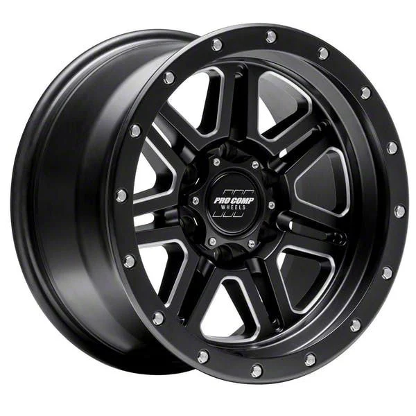 Pro Comp Wheels 62 Series Apex Satin Black Milled 6-Lug Wheel; 17x9; -6mm Offset (14-18 Silverado 1500)