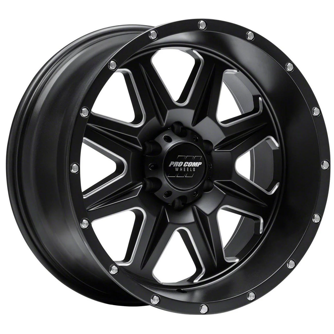 Pro Comp Wheels 63 Series Recon Satin Black Milled 6-Lug Wheel; 17x9; -6mm Offset (14-18 Silverado 1500)