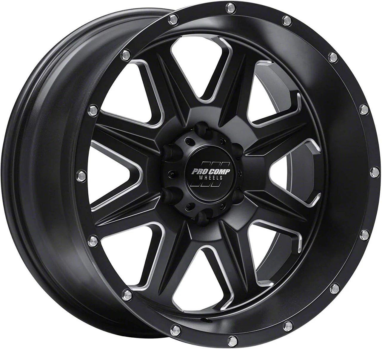 Pro Comp Wheels 63 Series Recon Satin Black Milled 6-Lug Wheel; 20x10; -18mm Offset (19-26 Silverado 1500)