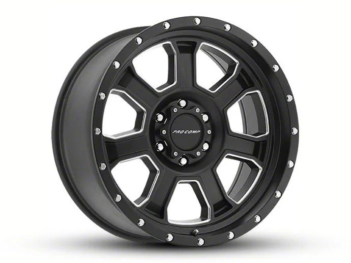 Pro Comp Wheels Sledge Satin Black Milled 5-Lug Wheel; 20x9; 0mm Offset (02-08 RAM 1500, Excluding Mega Cab)