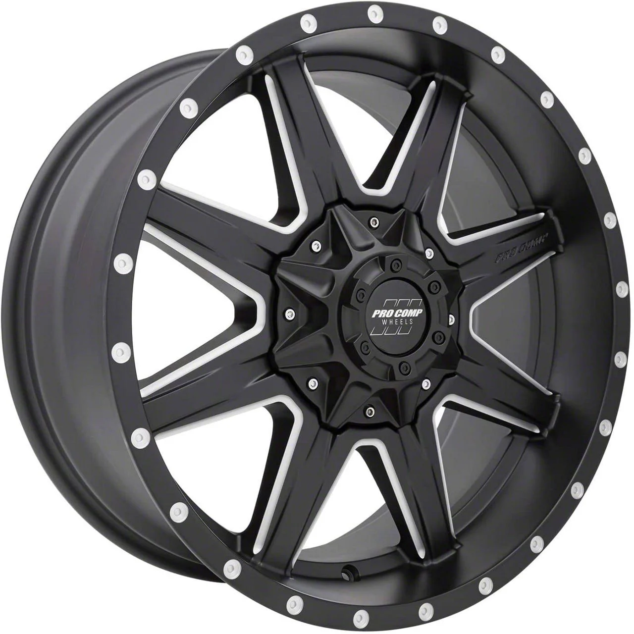 Pro Comp Wheels Quick 8 Satin Black Milled 8-Lug Wheel; 20x9; 0mm Offset (03-09 RAM 3500 SRW)