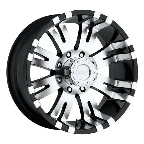 Pro Comp Wheels 01 Series Gloss Black Machined 8-Lug Wheel; 18x9.5; -19mm Offset (07-10 Sierra 2500 HD)