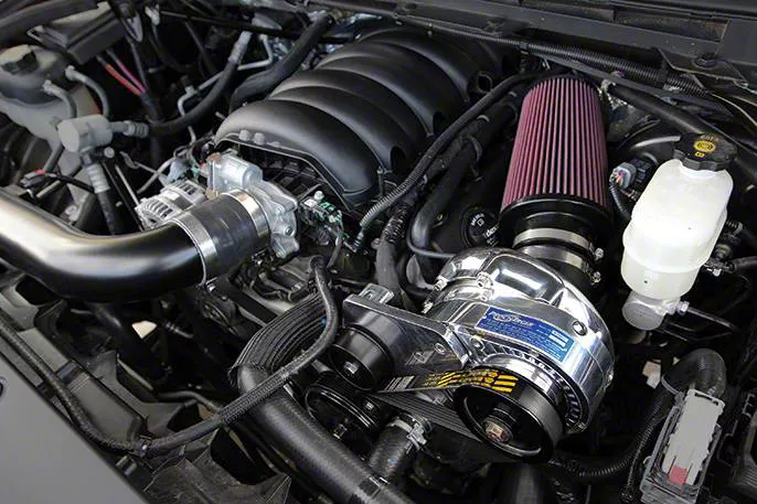 Procharger High Output Intercooled Supercharger Complete Kit with P-1SC-1; Satin Finish (14-18 5.3L Silverado 1500)