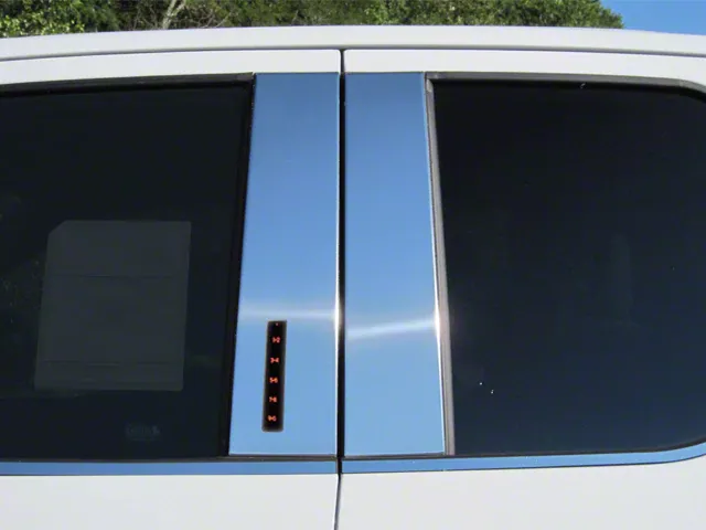 Pillar Post Trim without Keypad Opening; Stainless Steel (15-20 F-150 SuperCab, SuperCrew)