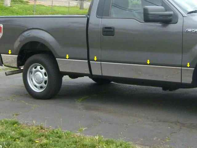 Rocker Panel Trim; Lower Kit; Stainless Steel (09-14 F-150 Regular Cab w/ 6-1/2-Foot Bed)