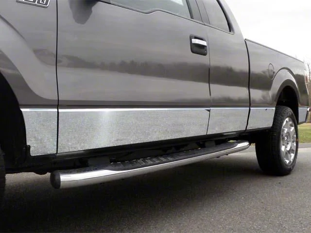Rocker Panel Trim; Lower Kit; Stainless Steel (09-14 F-150 SuperCrew w/ 5-1/2-Foot Bed)