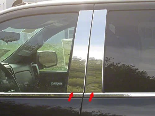 Pillar Post Trim; Stainless Steel (14-18 Silverado 1500 Double Cab, Crew Cab)