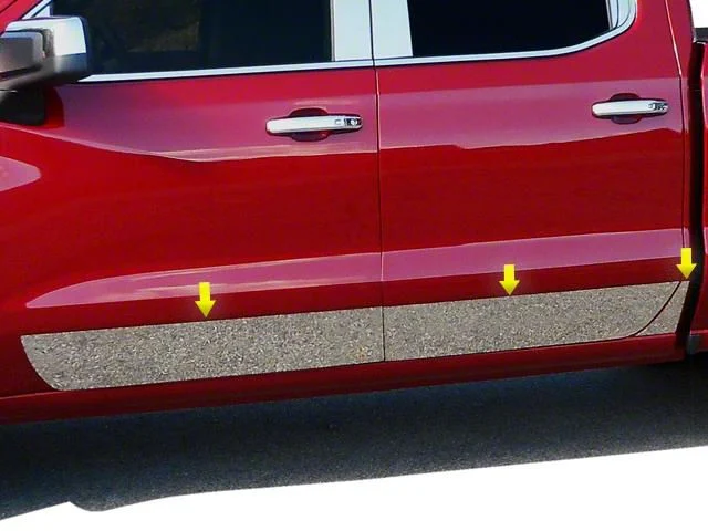 Rocker Panel Trim; Lower Kit; Stainless Steel (19-26 Silverado 1500 Double Cab)