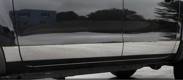 Rocker Panel Trim; Upper Kit; Stainless Steel (00-02 Silverado 1500 Extended Cab w/ 8-Foot Long Box)