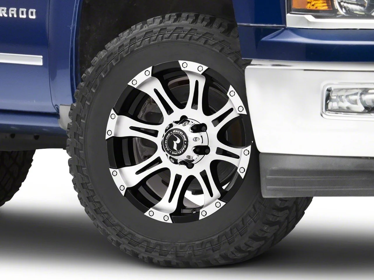 Raceline Raptor Black Machined 6-Lug Wheel; 20x9; 20mm Offset (14-18 Silverado 1500)