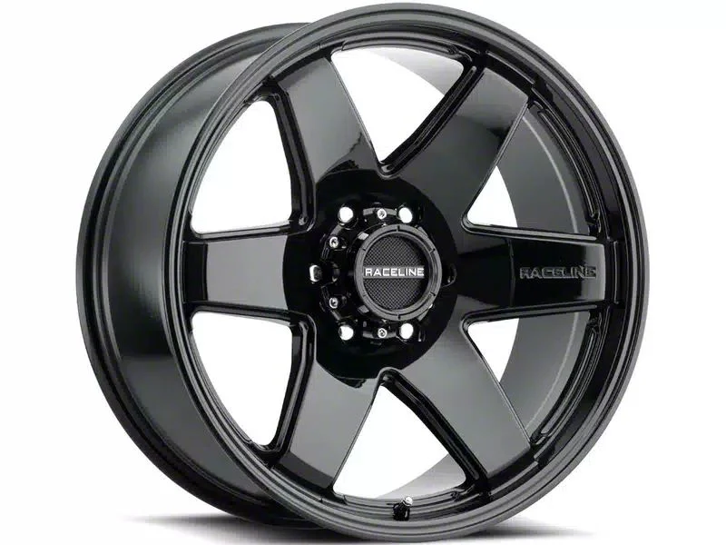Raceline Addict Gloss Black 6-Lug Wheel; 18x9; -12mm Offset (21-26 Yukon)