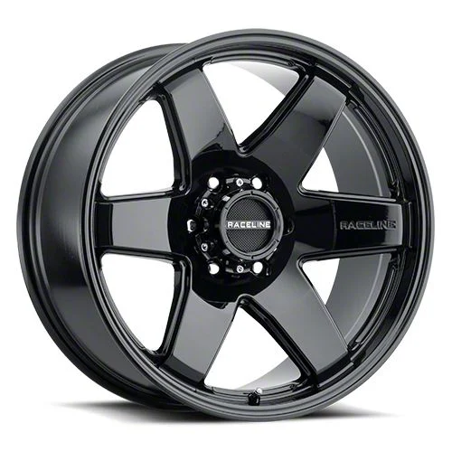 Raceline Addict Gloss Black 6-Lug Wheel; 18x9; 12mm Offset (21-26 Yukon)