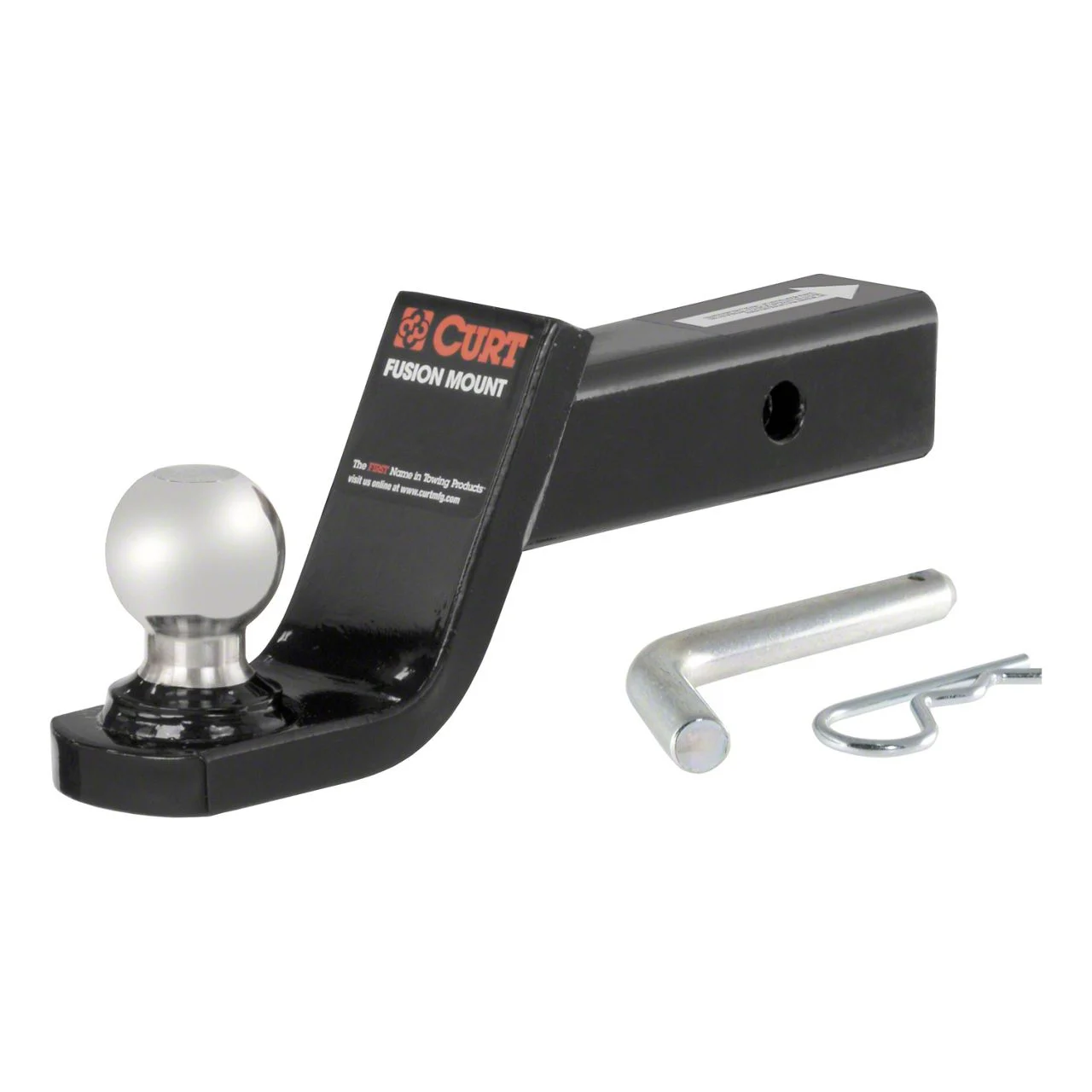 2-Inch Receiver Hitch Fusion Ball Mount with 2-Inch Ball; 4-Inch Drop (Universal; Some Adaptation May Be Required)
