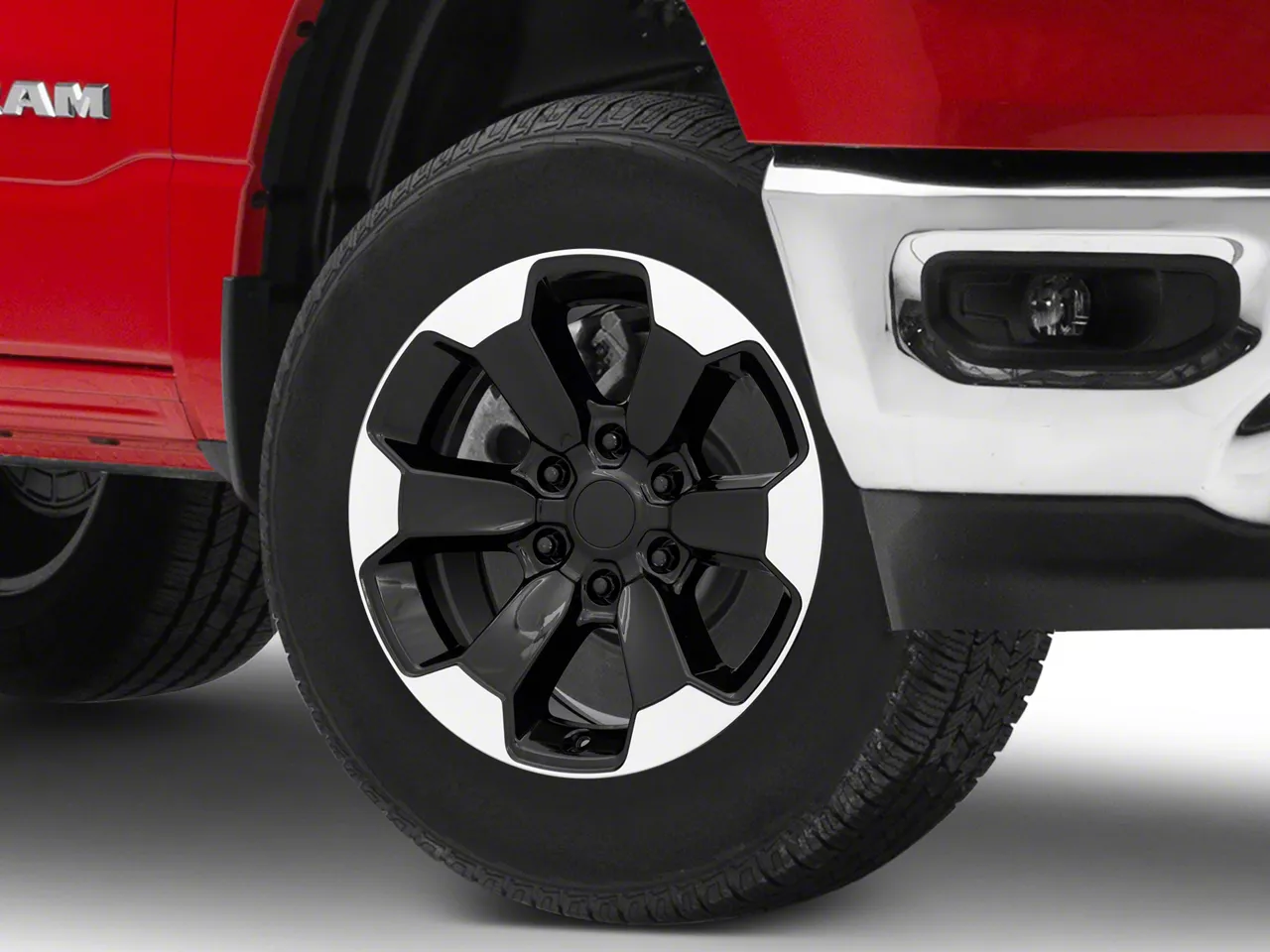 2019 Rebel Style Black Machined 6-Lug Wheel; 18x8; 19mm Offset (19-26 RAM 1500)