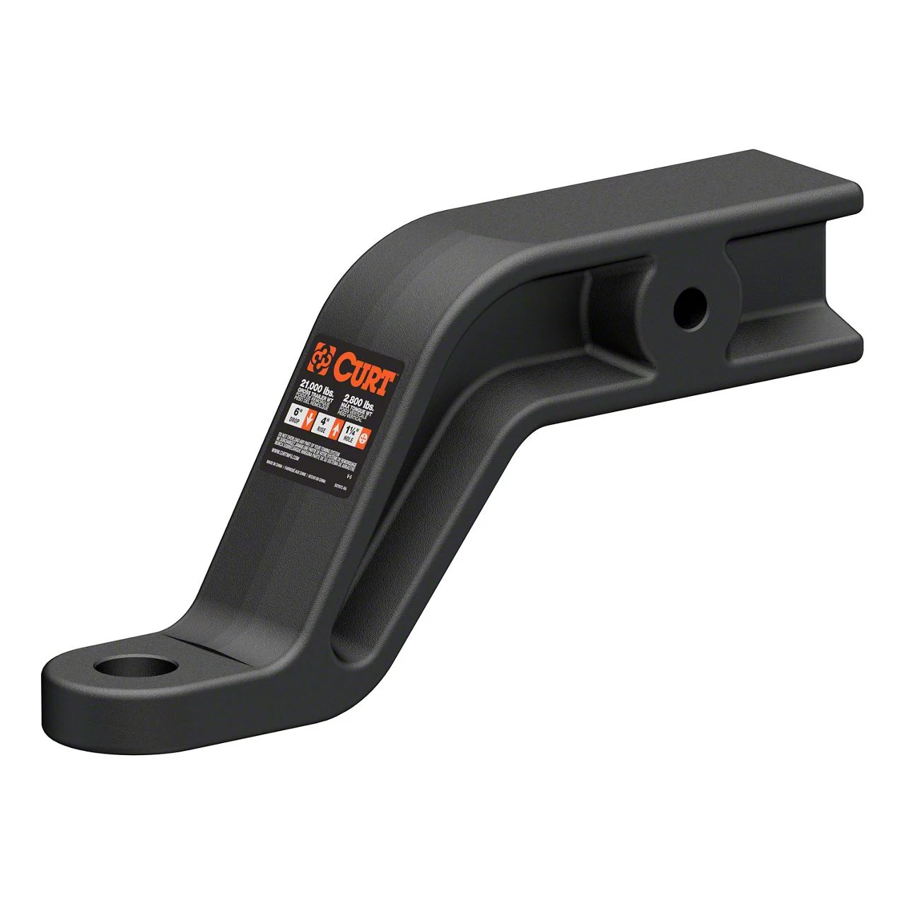 3-Inch Receiver Hitch Industrial Duty Forged Ball Mount; 6-Inch Drop (Universal; Some Adaptation May Be Required)