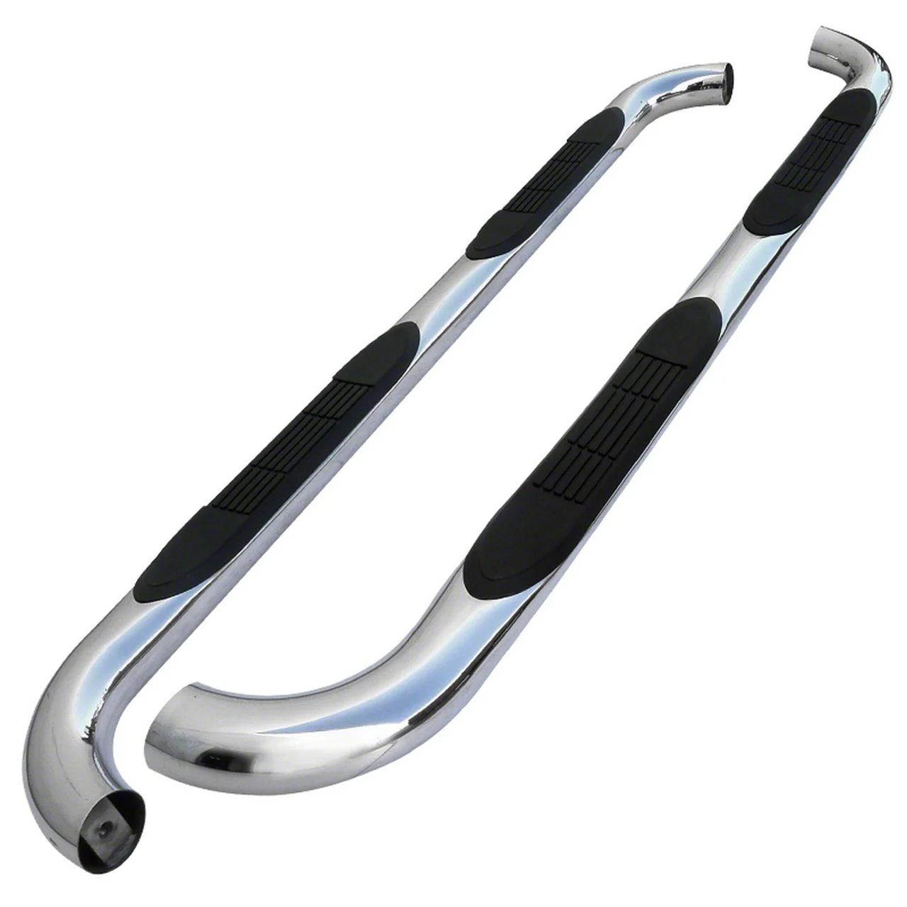 3-Inch Round Side Step Bars; Chrome (19-24 RAM 1500 Quad Cab)