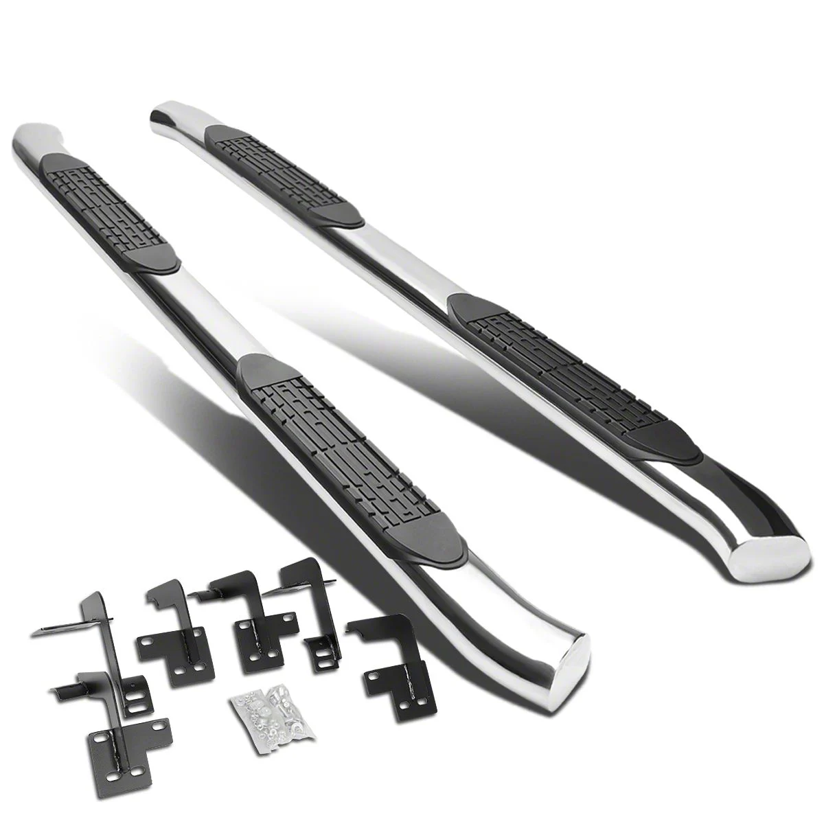 4-Inch Nerf Side Step Bars; Stainless Steel (19-26 RAM 1500 Quad Cab)