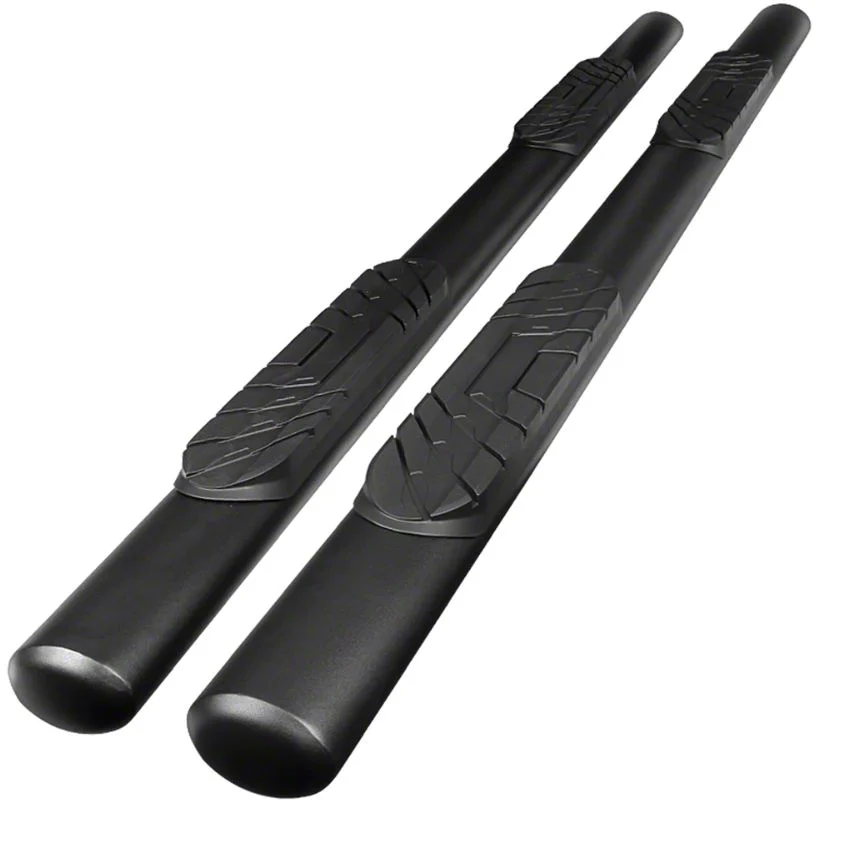 4-Inch Oval Side Step Bars; Black (19-24 RAM 1500 Crew Cab)