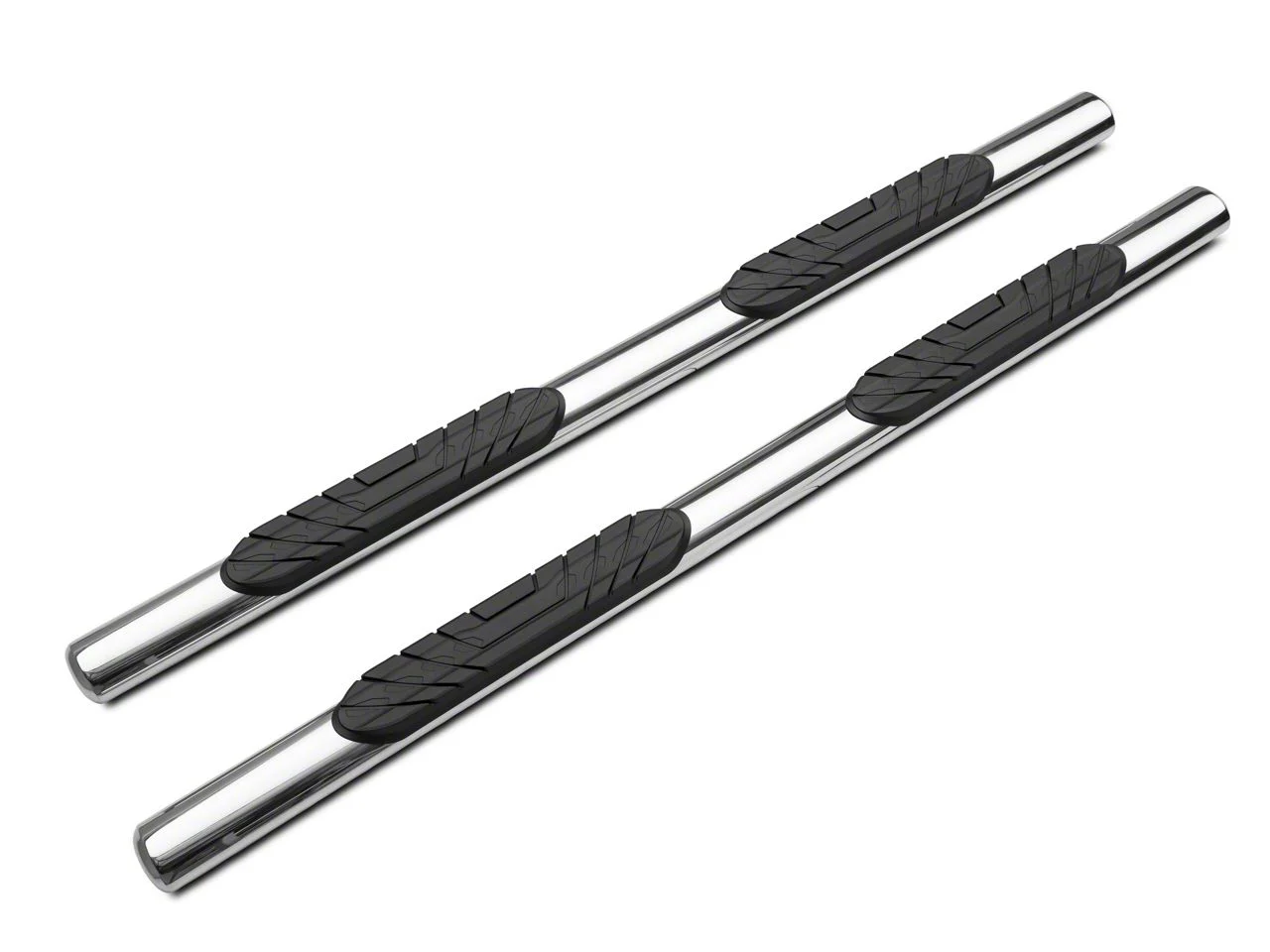 4-Inch Oval Side Step Bars; Chrome (19-24 RAM 1500 Quad Cab)