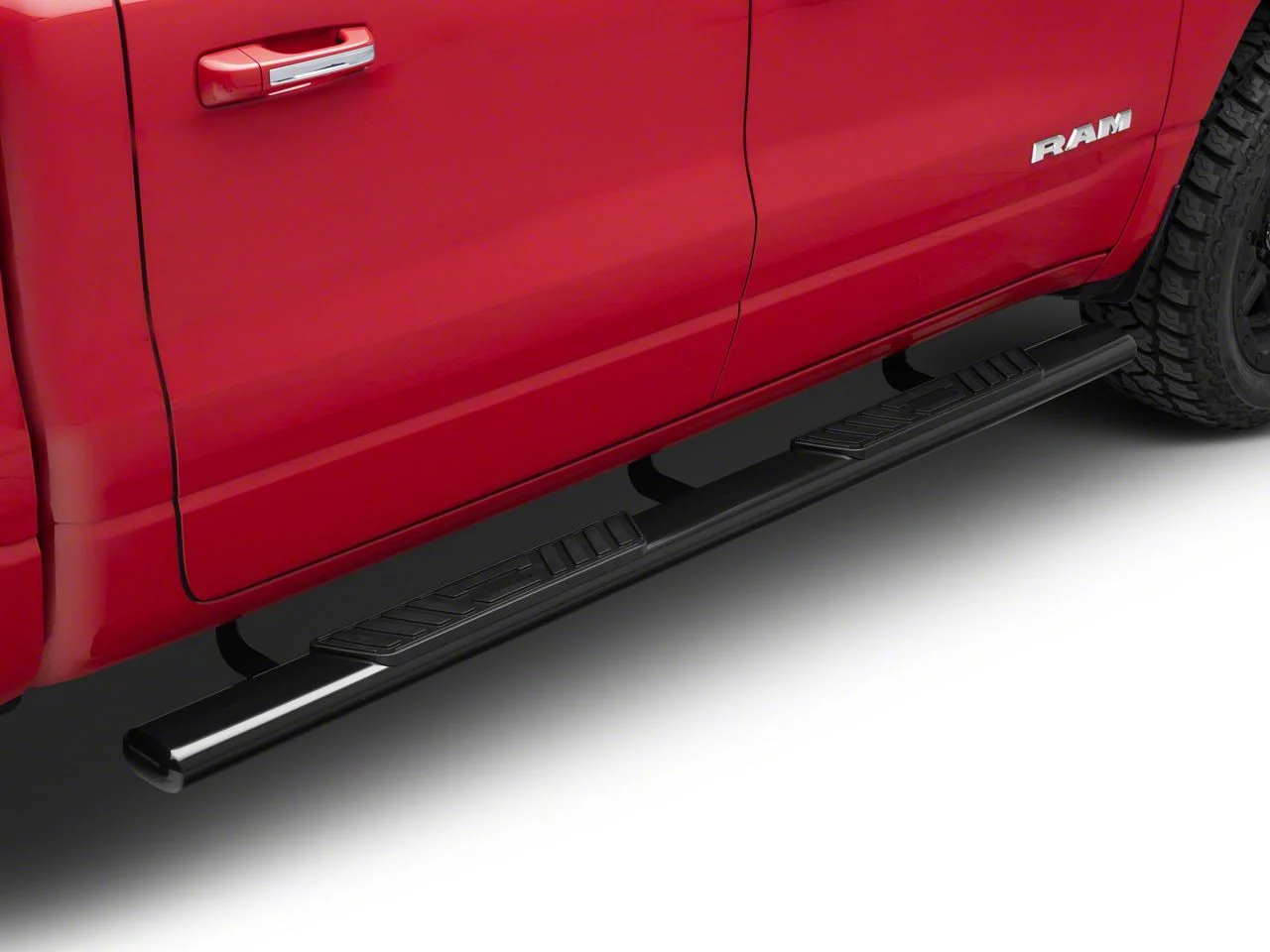 5-Inch Straight Nerf Side Step Bars; Black (19-26 RAM 1500 Crew Cab)
