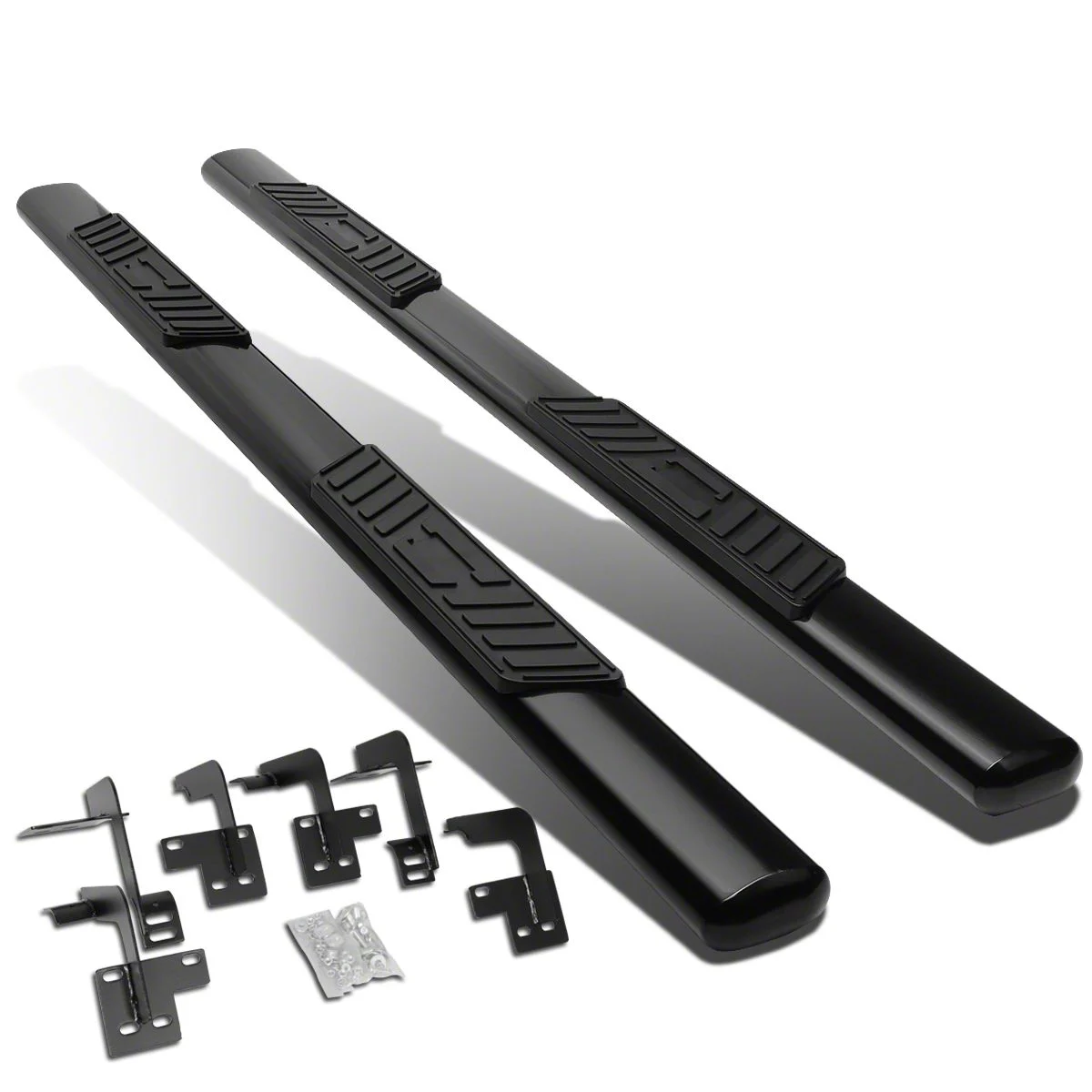 5-Inch Straight Nerf Side Step Bars; Black (19-26 RAM 1500 Quad Cab)