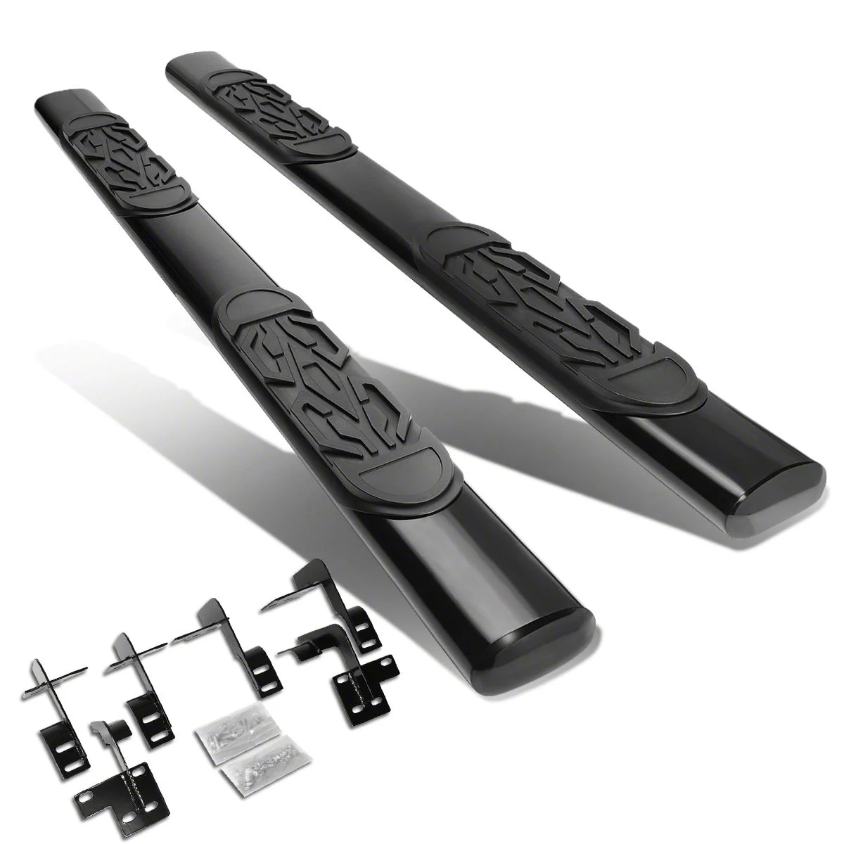 6-Inch Straight Nerf Side Step Bars; Black (19-26 RAM 1500 Quad Cab)