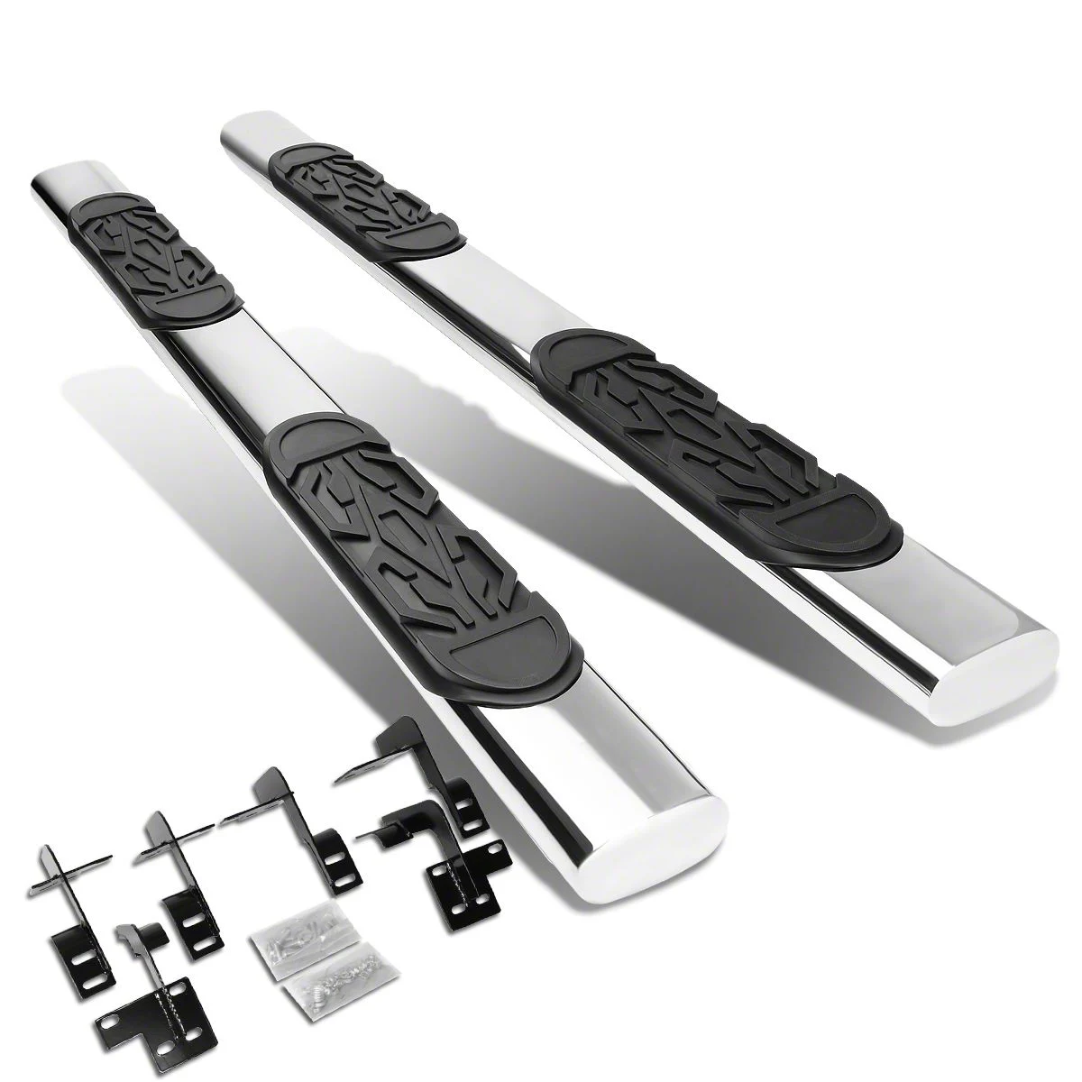 6-Inch Straight Nerf Side Step Bars; Stainless Steel (19-26 RAM 1500 Quad Cab)