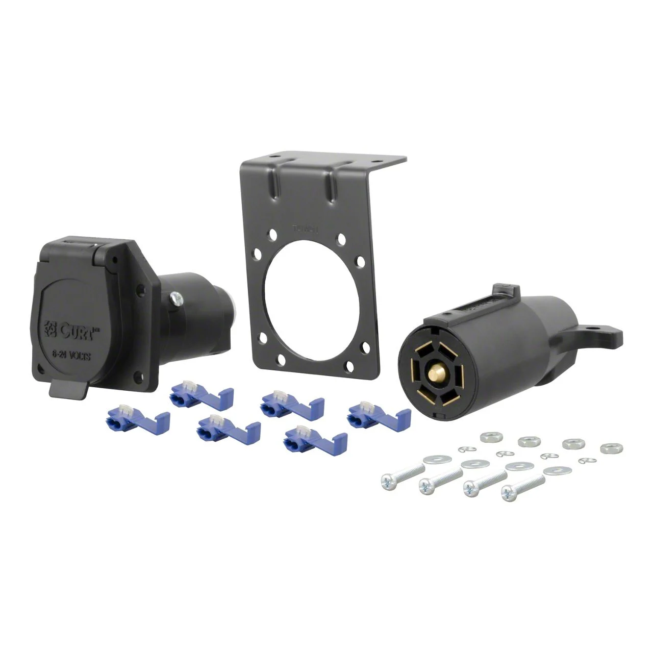 7-Way RV Blade Connector Plug and Socket with Hardware