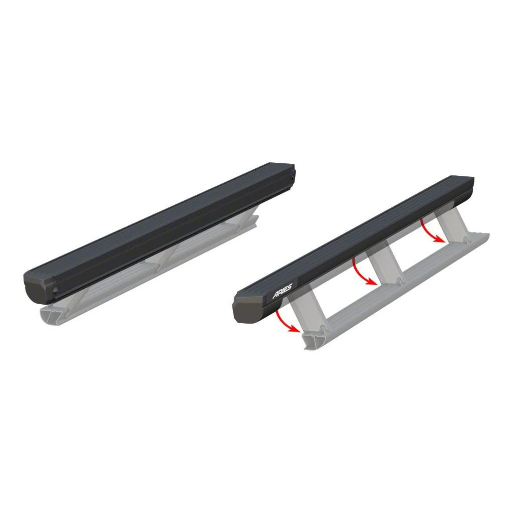 ActionTrac Powered Running Boards without Mounting Brackets; Carbide Black (19-26 RAM 1500 Crew Cab)