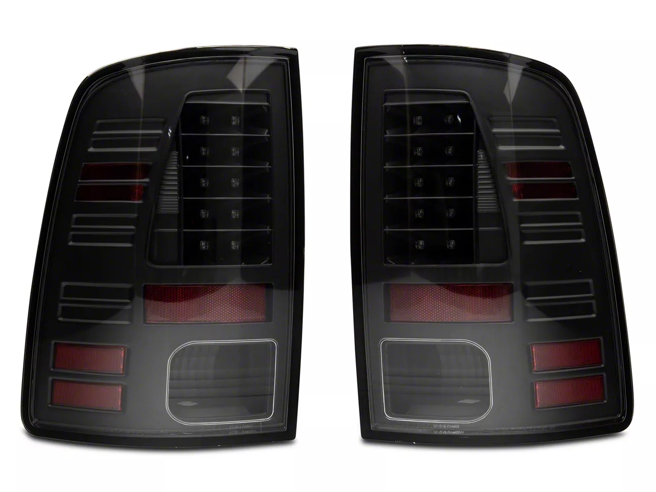LED Tail Lights; All Black Housing; Clear Lens (13-18 RAM 1500 w/ Factory LED Tail Lights)