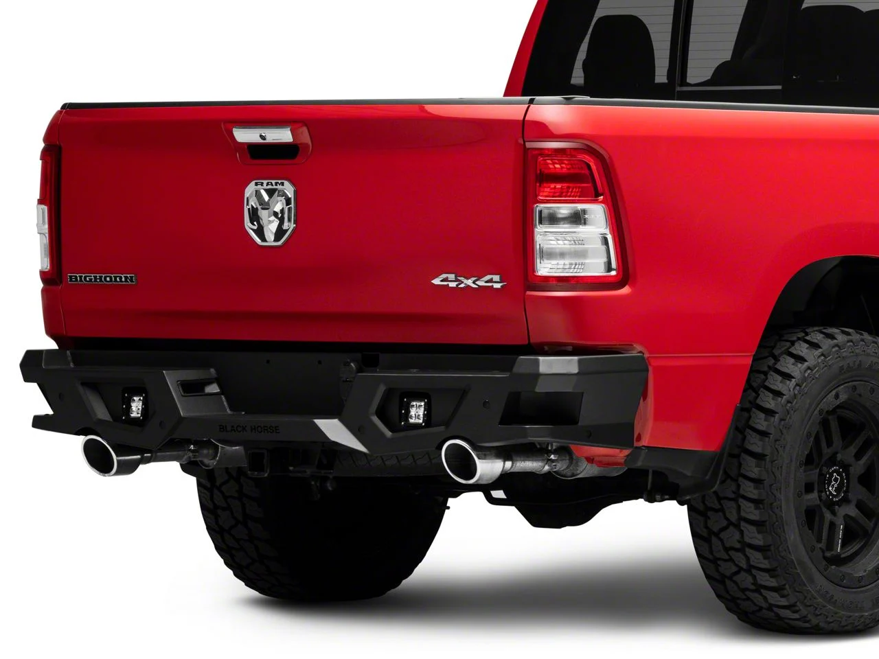 Armour Rear Bumper with LED Lights; Black (19-26 RAM 1500)