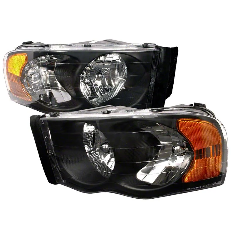 Euro Headlights; Black Housing; Clear Lens (02-05 RAM 1500)