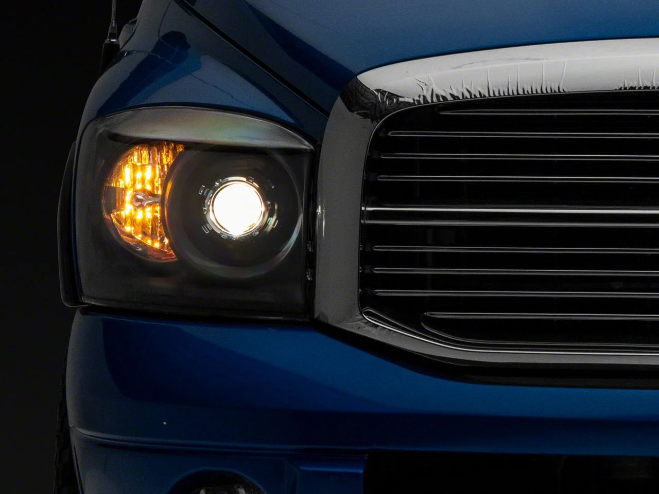 Projector Headlights; Matte Black Housing; Clear Lens (06-08 RAM 1500)
