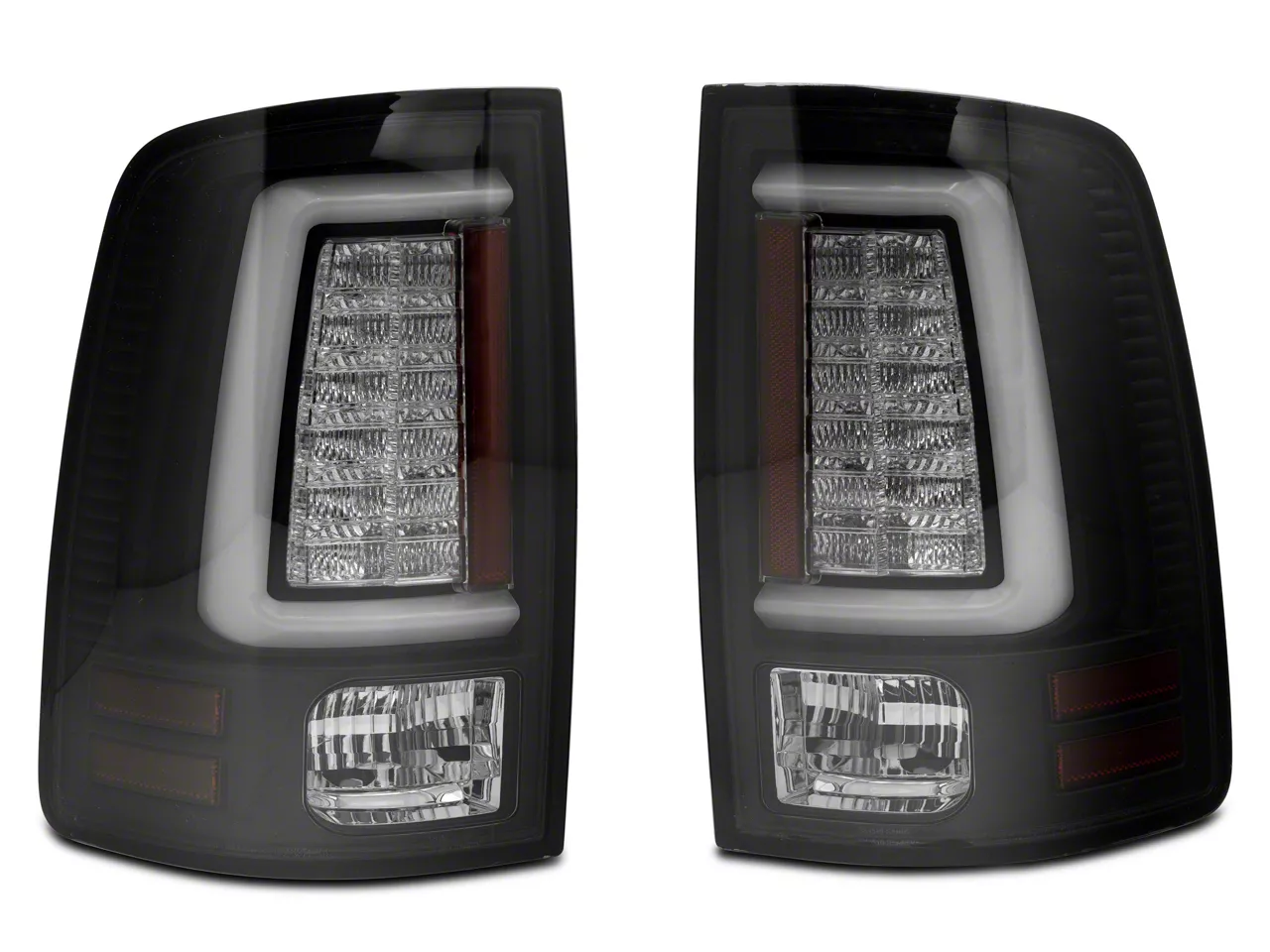 LED Tail Lights; Black Housing; Smoked Lens (13-18 RAM 1500 w/ Factory LED Tail Lights)