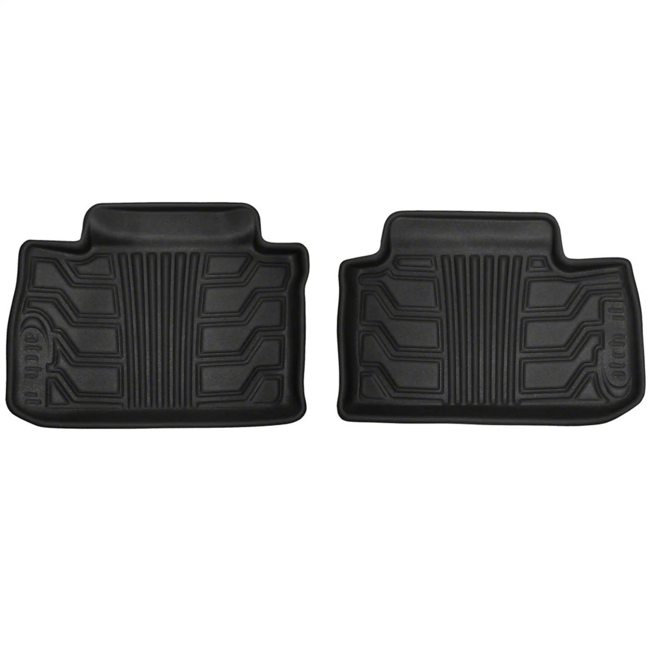 Catch-It Vinyl Rear Floor Mats; Black (09-18 RAM 1500 Crew Cab)