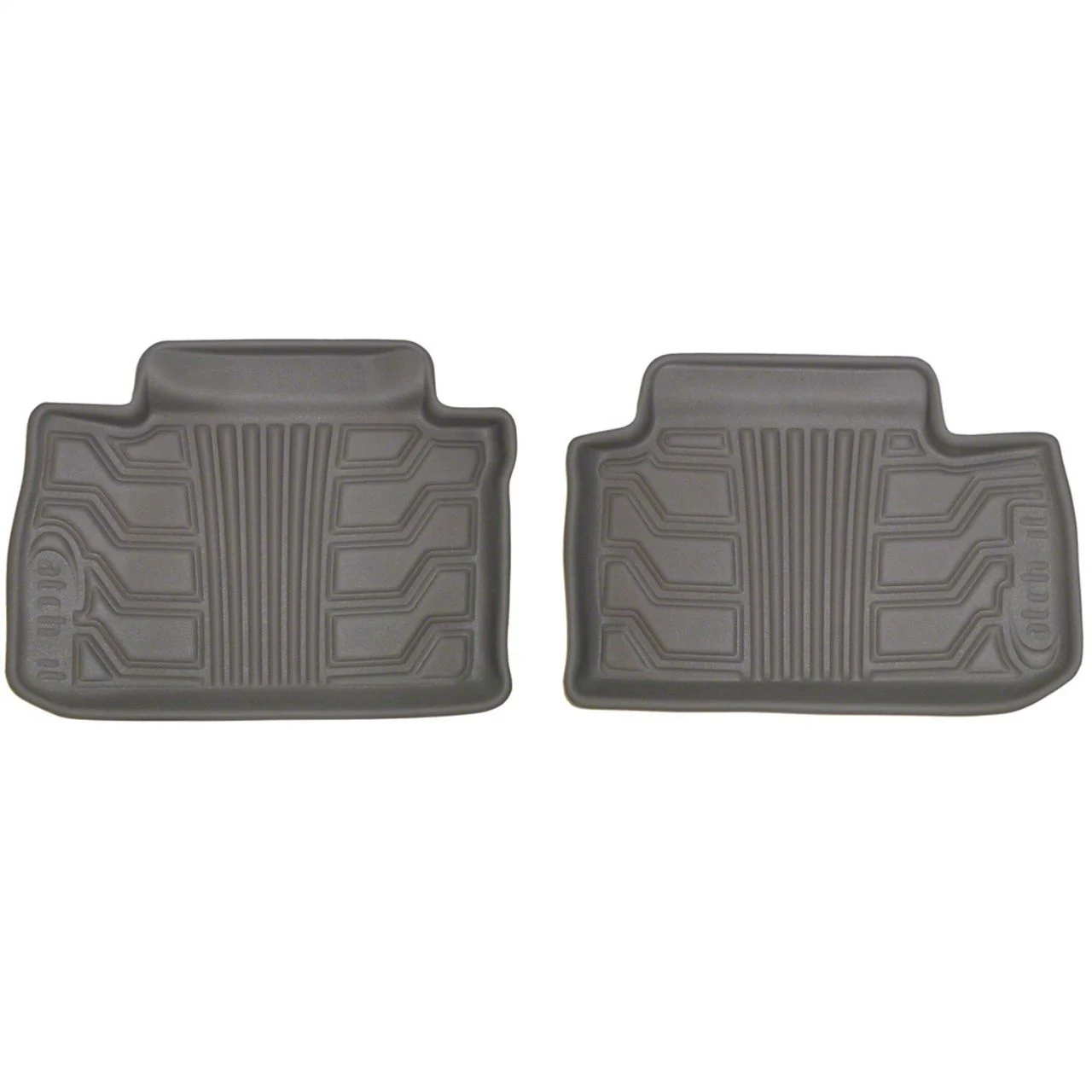 Catch-It Vinyl Rear Floor Mats; Gray (19-24 RAM 1500 Crew Cab)