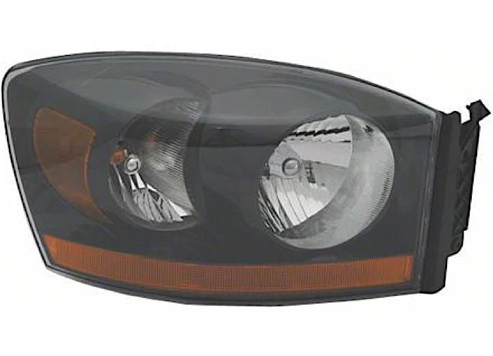 CAPA Replacement Halogen Headlight; Black Housing; Clear Lens; Passenger Side (2006 RAM 1500)
