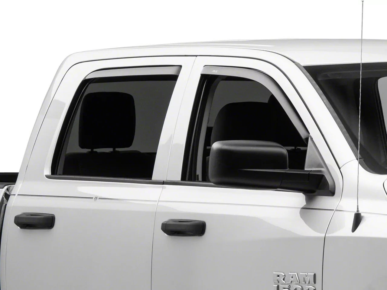 In-Channel Ventvisor Window Deflectors; Front and Rear; Dark Smoke (09-18 RAM 1500 Crew Cab)