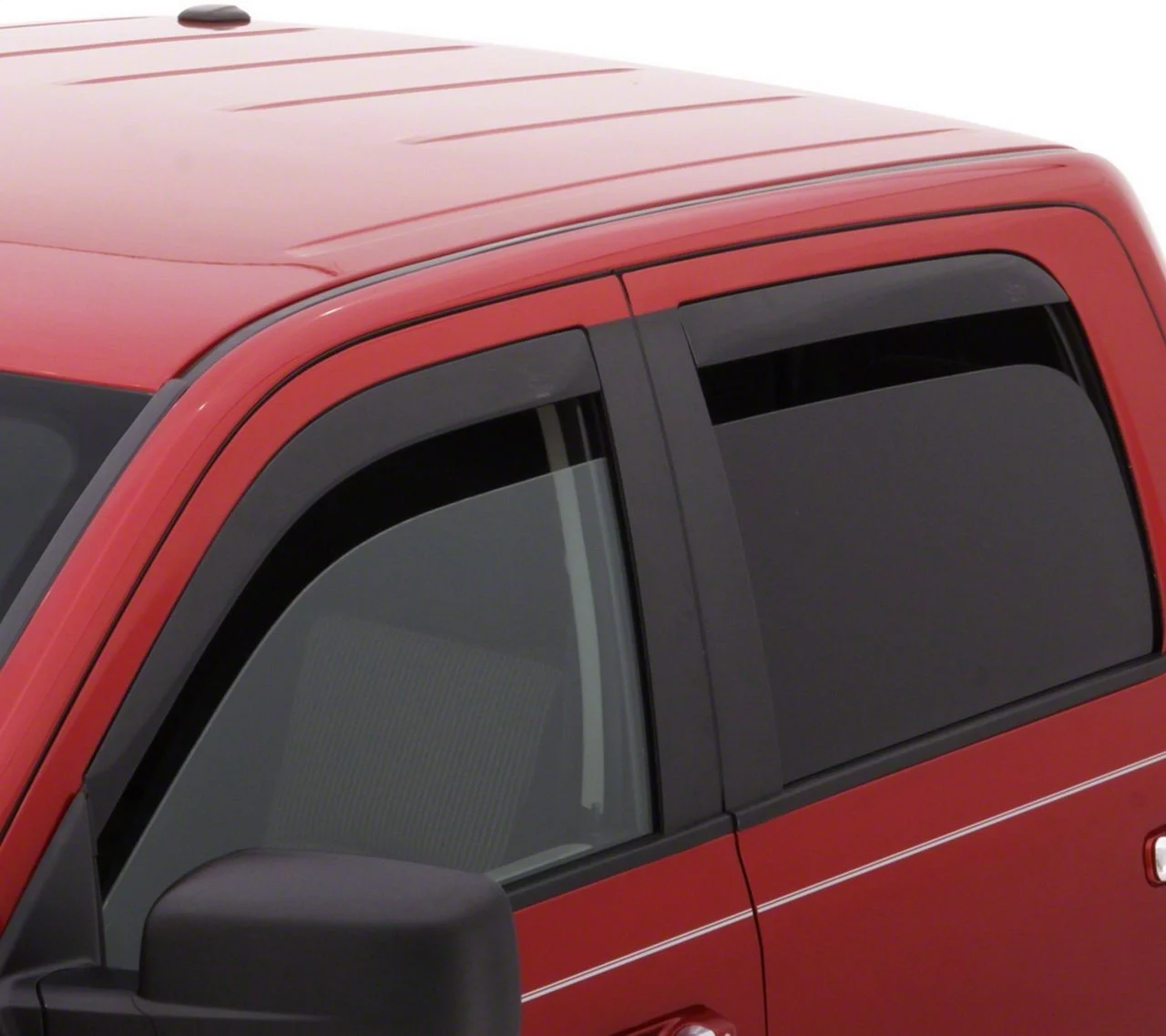 Low Profile Ventvisor Window Deflectors; Front and Rear; Dark Smoke (19-26 RAM 1500 Quad Cab)