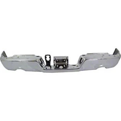 OE Certified Replacement Rear Bumper; Not Pre-Drilled for Backup Sensors; Chrome (09-18 RAM 1500 w/ Factory Dual Exhaust)
