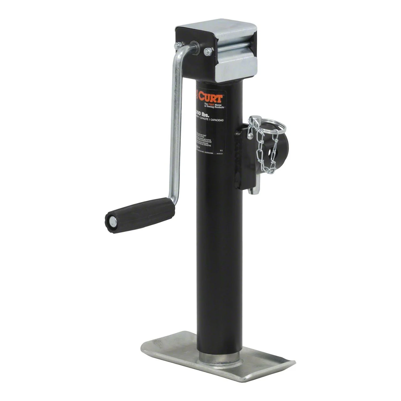 Pipe-Mount Swivel Trailer Jack with Side Handle; 5,000 lb.